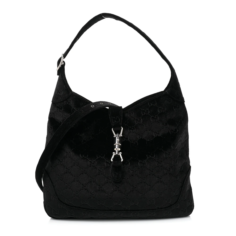 Lushentic Replica Small Jackie 1961 Hobo Black GG Monogram Velvet - Premium Alternative Bag