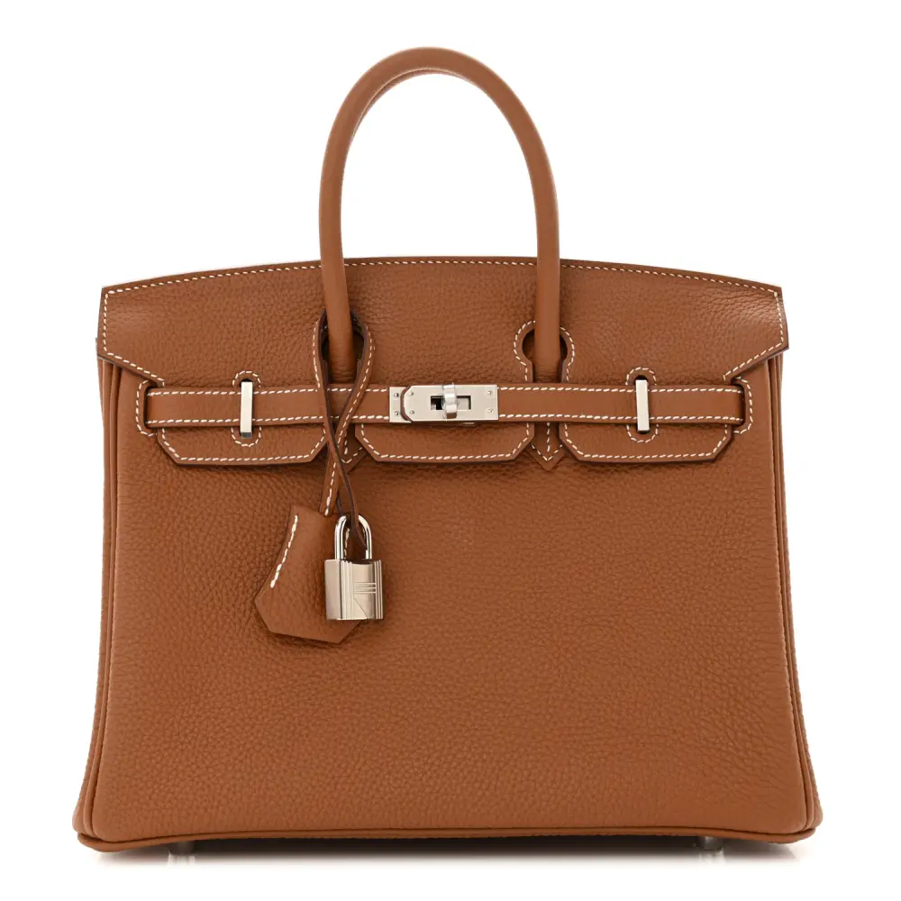 Lushentic Hermès Birkin 25 Brown Togo Leather Silver Hardware Front