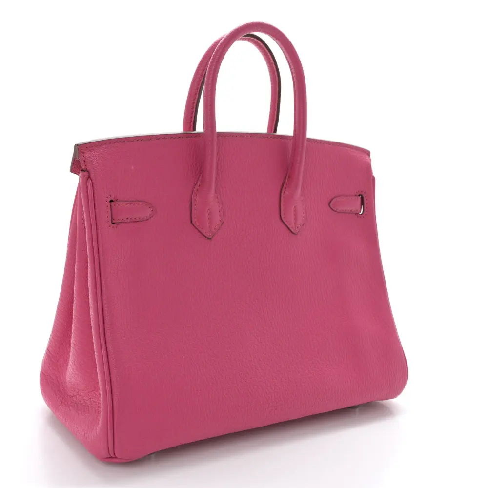 Lushentic Handbags Birkin 25: Rose Shocking Chevre Mysore Leather - Image 3