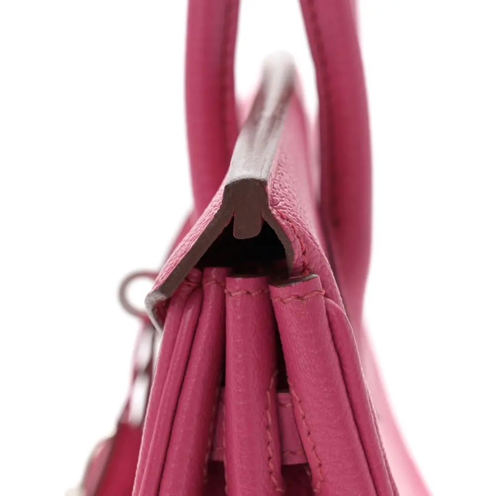 Lushentic Handbags Birkin 25: Rose Shocking Chevre Mysore Leather - Image 10