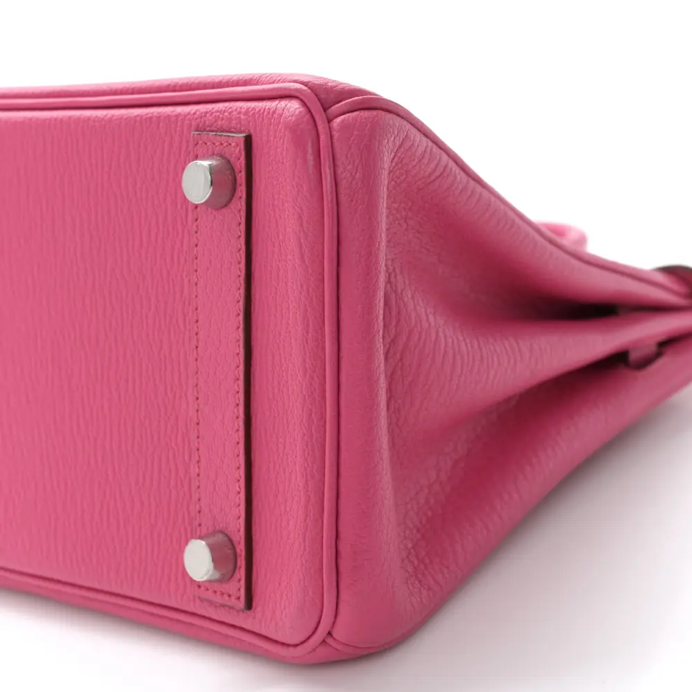 Lushentic Handbags Birkin 25: Rose Shocking Chevre Mysore Leather - Image 5