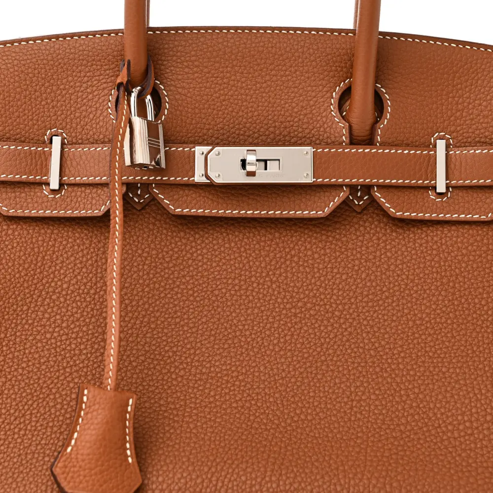 Lushentic Hermès Birkin 30 Gold Togo Leather Palladium Silver Hardware - Image 9