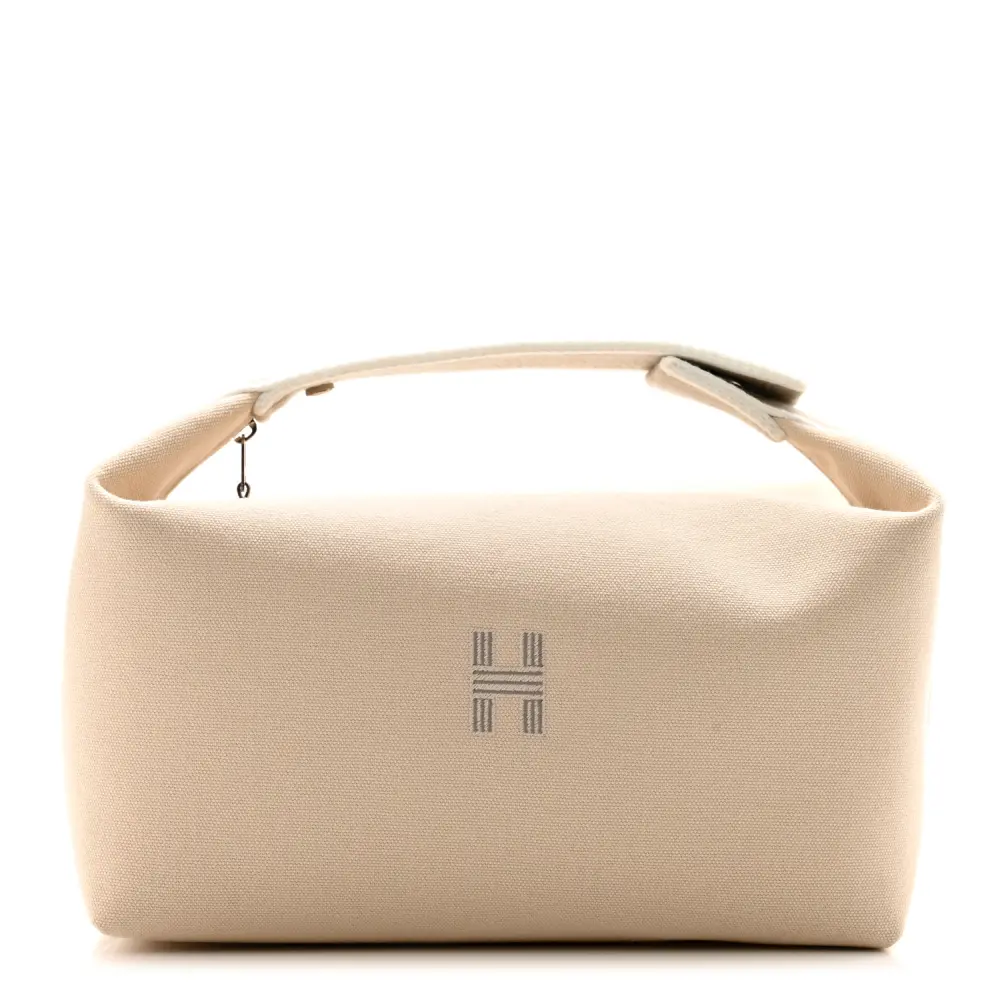 Lushentic Hermès Bride-à-Brac Pouch Large Natural Canvas Front
