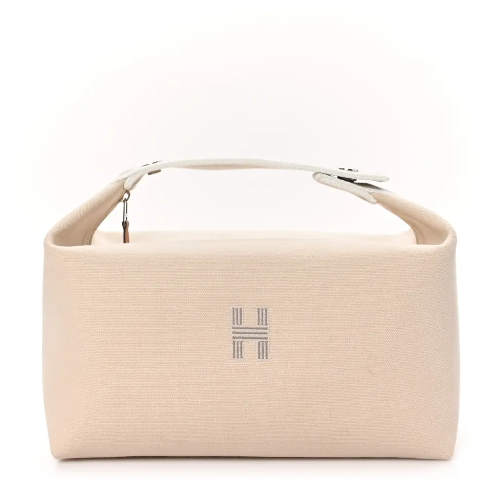 Lushentic Hermès Bride-à-Brac Pouch Small Natural Canvas Front