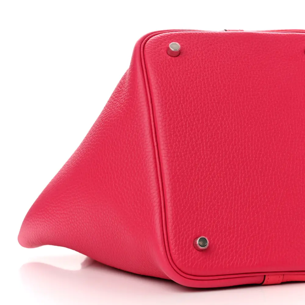 Lushentic Hermès Casaque Picotin Lock 22 MM Rose Extrême / Rose Mexico / Rouge de Coeur Taurillon Clemence Leather Palladium Silver Hardware - Image 4