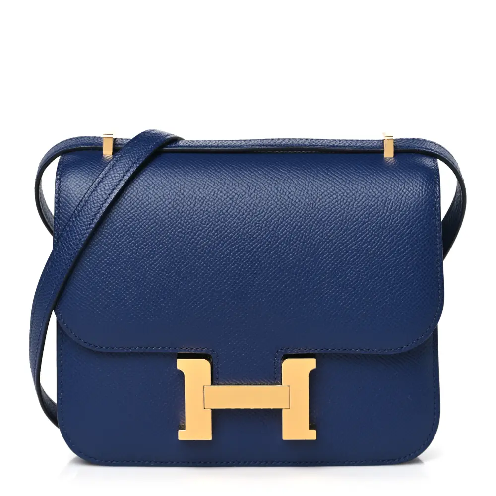 Lushentic Hermès Constance 18 Bleu Saphir Epsom Leather Gold Hardware Front