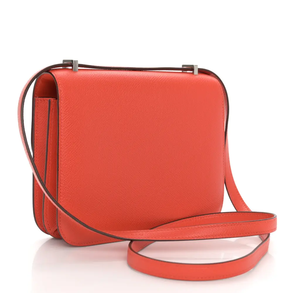Lushentic Replica Handbags: Enamel Constance 18 Capucine Epsom Palladium HW - Image 3