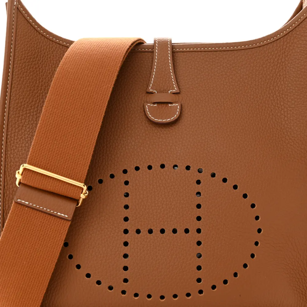 Lushentic Grade Evelyne III PM Brown Taurillon Clemence Leather Bag - Image 9