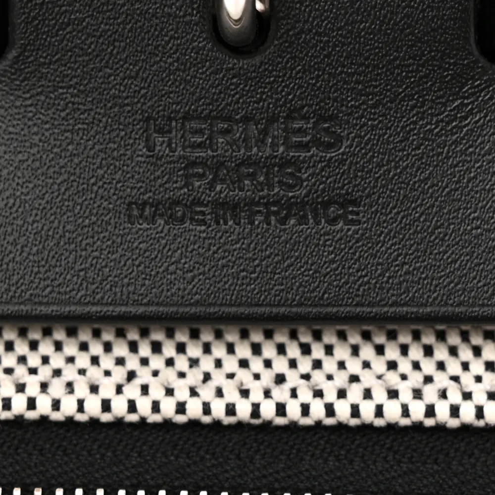 Lushentic Class Herbag Zip PM 31 Black Ecru Toile H Vache Hunter Leather Palladium Hardware - Image 3