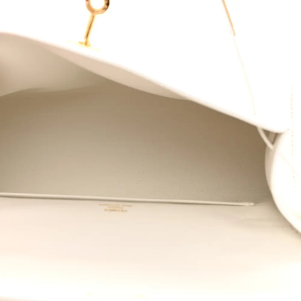 Lushentic Grade Replica Bags Kelly Pochette Clutch White Swift Leather - Image 7