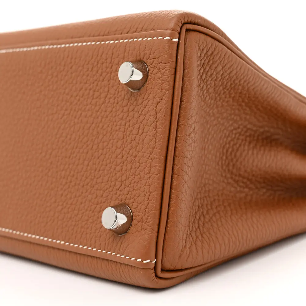 Lushentic Hermès Kelly Retourne 25 Brown Togo Leather Palladium Hardware - Image 5