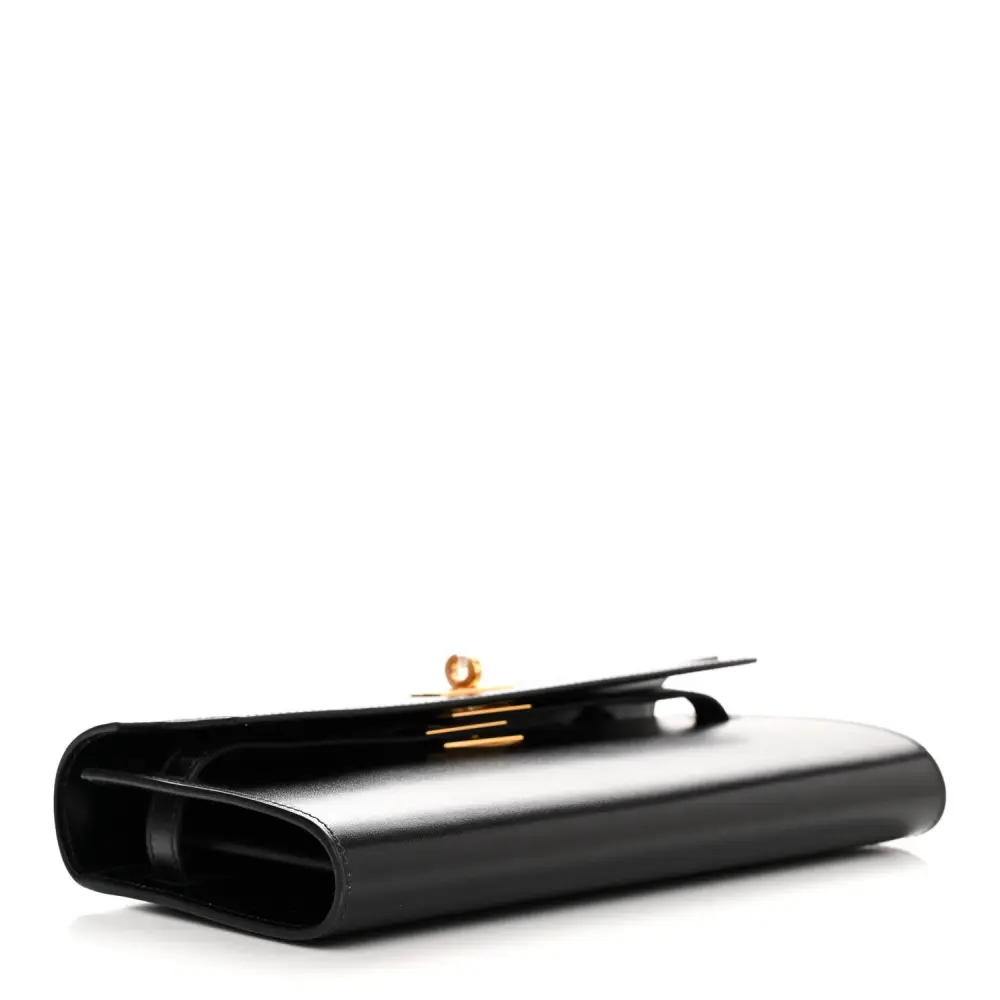 Lushentic Grade Handbags Kelly Wallet to Go – Black Box Leather Gold Hardware - Image 6