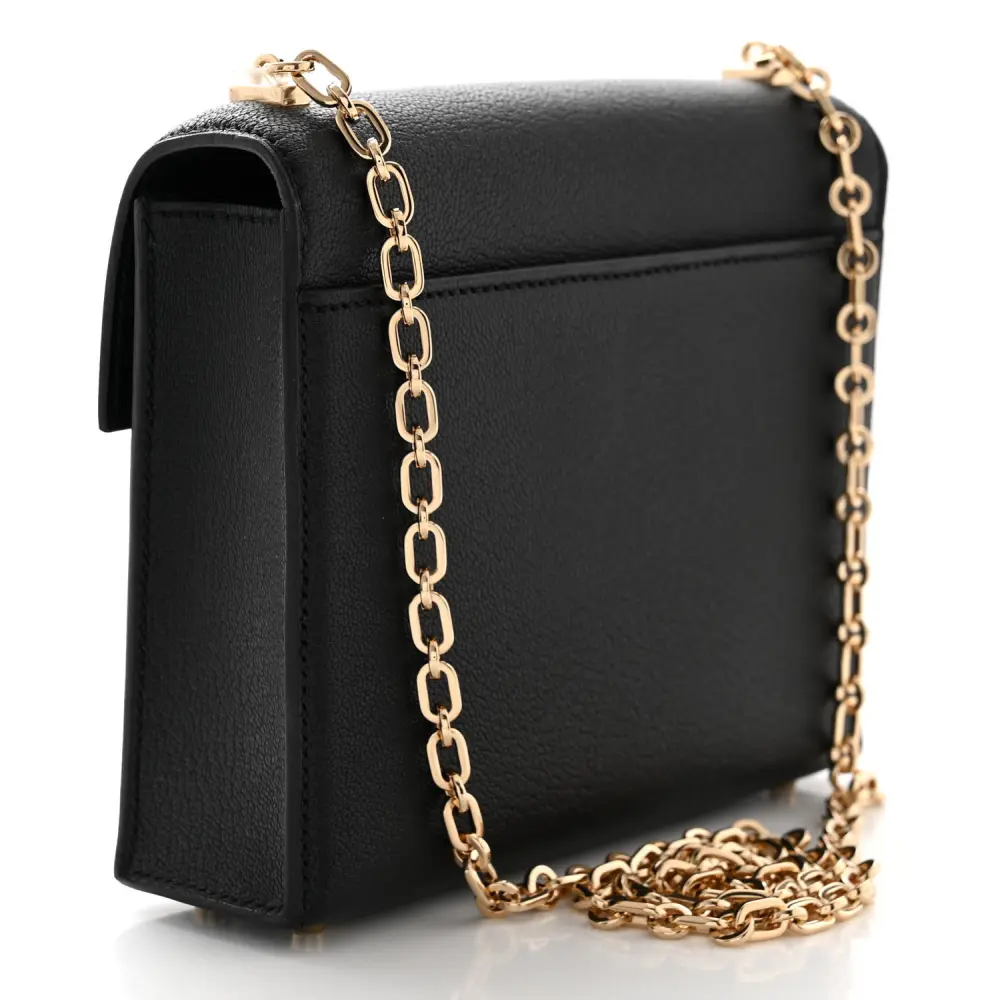Lushentic Hermès Mini Verrou Chaîne Bag Black Chèvre Mysore Leather Gold Hardware - Image 3