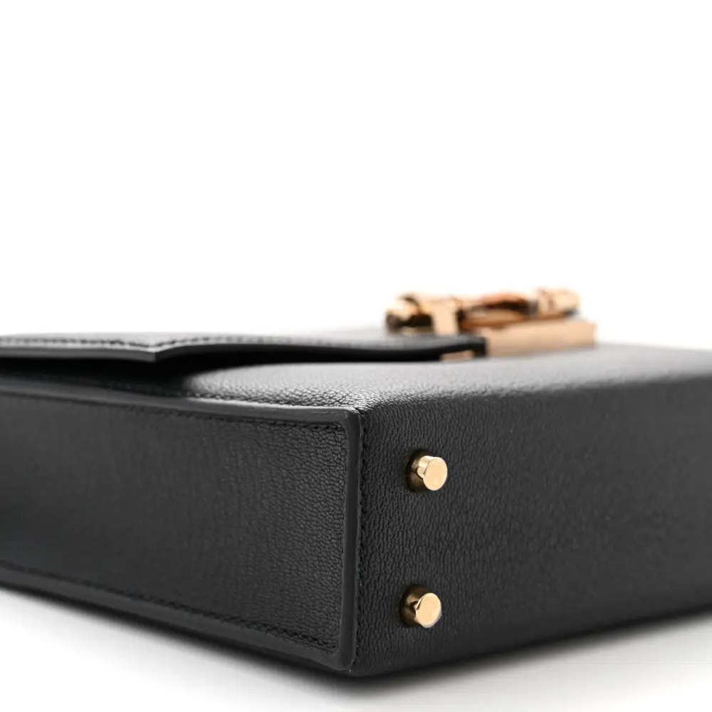 Lushentic Hermès Mini Verrou Chaîne Bag Black Chèvre Mysore Leather Gold Hardware - Image 4