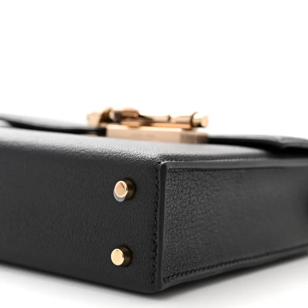 Lushentic Hermès Mini Verrou Chaîne Bag Black Chèvre Mysore Leather Gold Hardware - Image 5