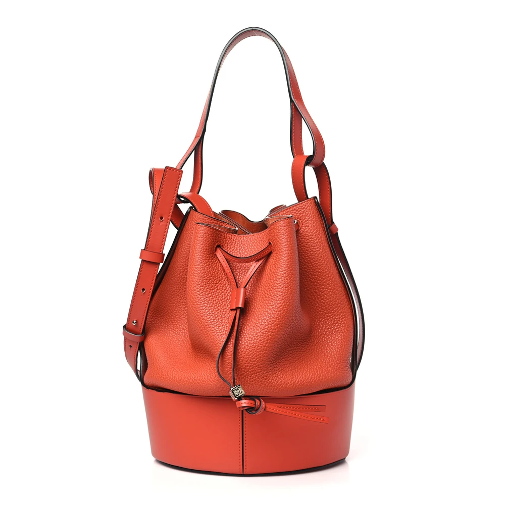 Lushentic Loewe Balloon Bucket Bag Medium Pumpkin Calfskin Leather Front