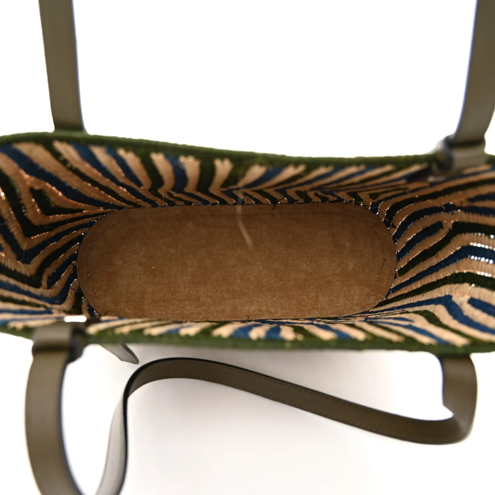 Lushentic Grade Handbags - Basket Tote Bag in Natural Khaki & Blue - Image 7