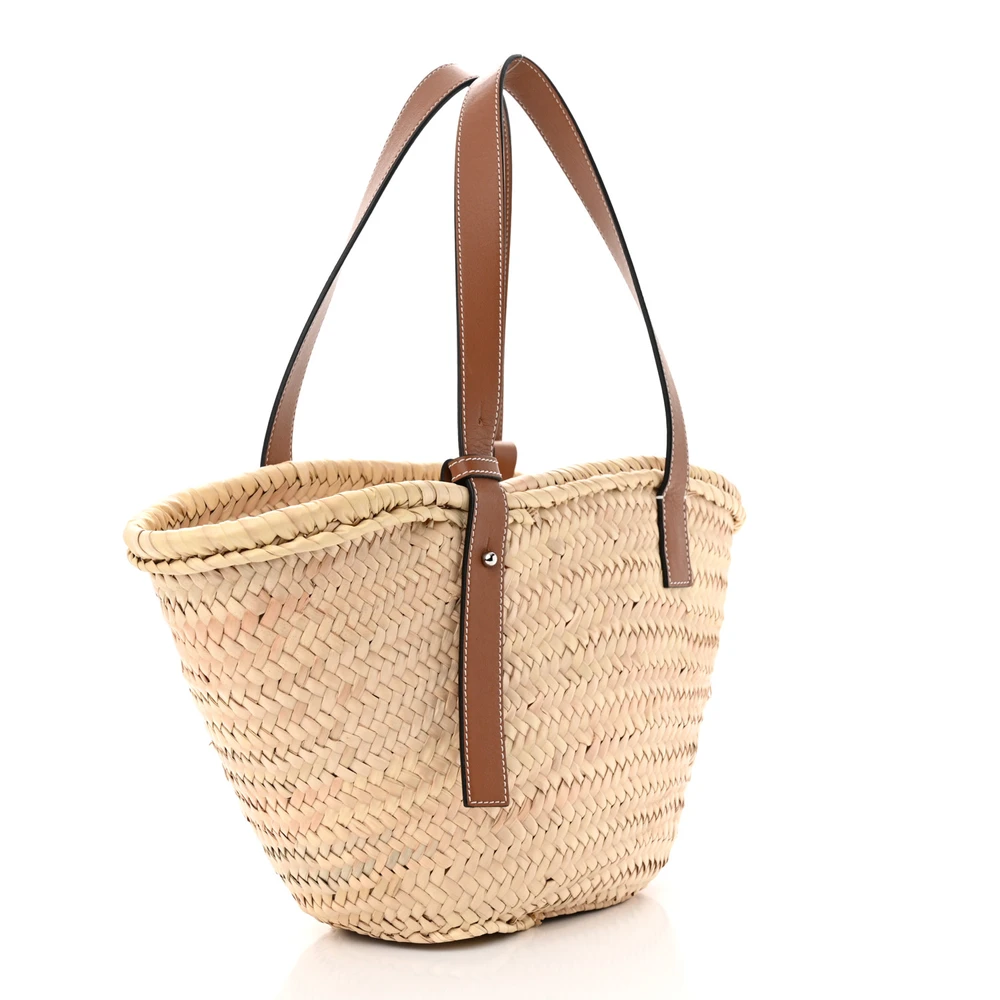 Lushentic Replicas Basket Tote Bag Small Natural Tan Raffia - Image 3