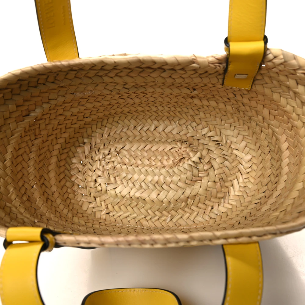 Lushentic Reviews: Basket Tote Bag Small Natural Yellow Raffia Leather - Image 7