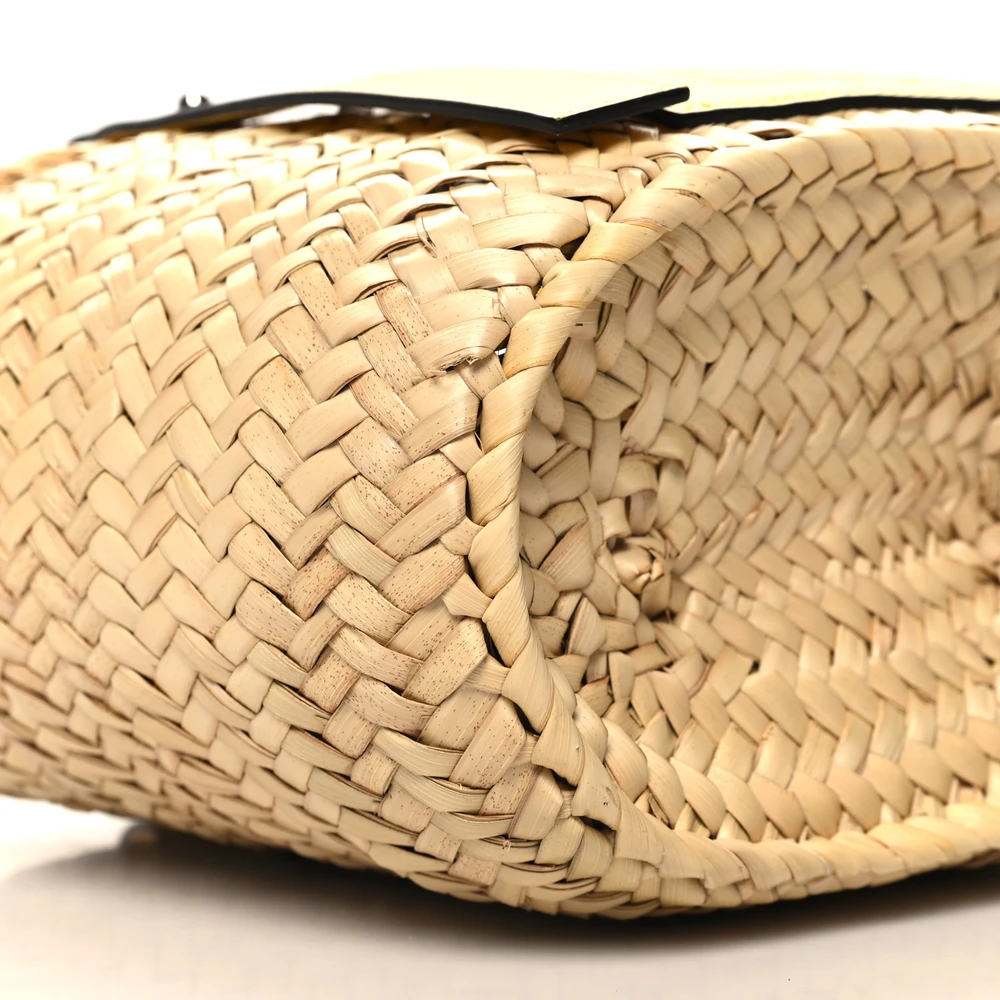 Lushentic Reviews: Basket Tote Bag Small Natural Yellow Raffia Leather - Image 4