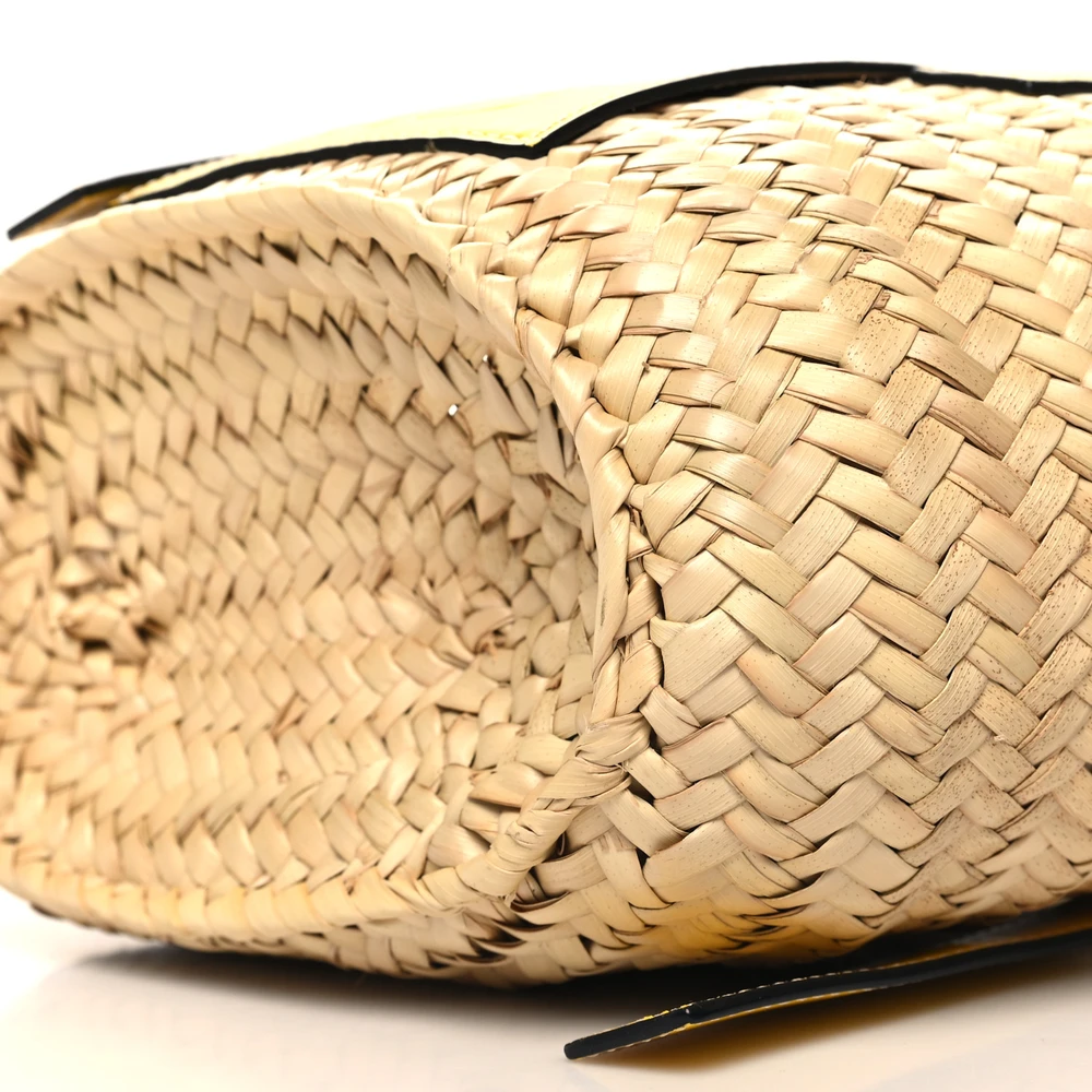 Lushentic Reviews: Basket Tote Bag Small Natural Yellow Raffia Leather - Image 5