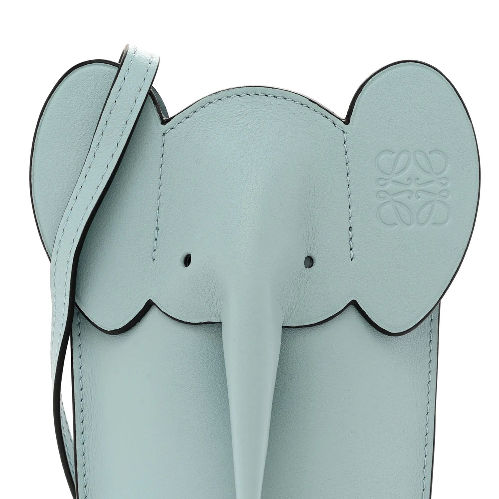 Lushentic Small Dusty Blue Elephant Pouch – Quality Calfskin Crossbody Bag - Image 8