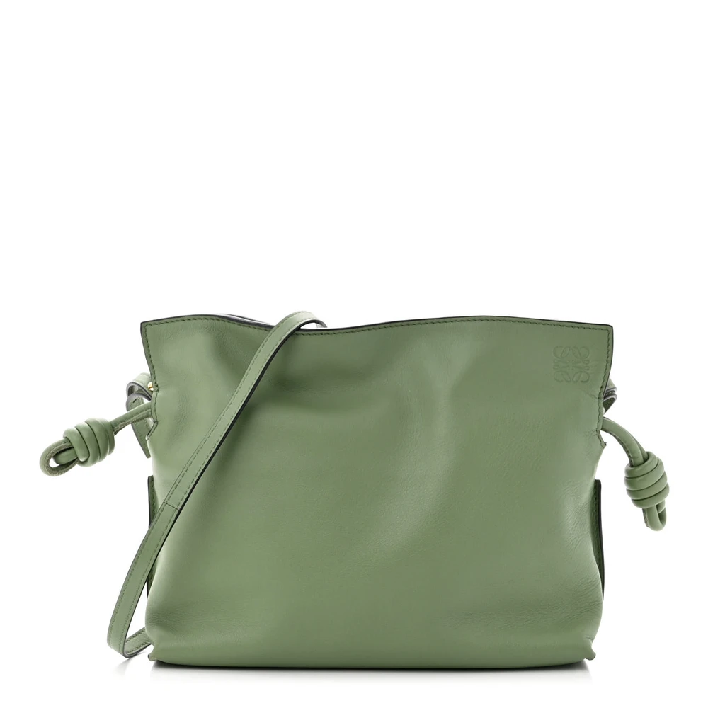 Lushentic Loewe Flamenco Knot Bag Mini Avocado Calfskin Leather Front