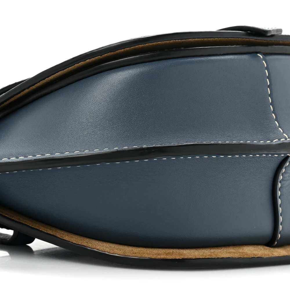 Lushentic Grade Designer Bags - Gate Belt Bag Mini Steel Blue Calfskin - Image 5