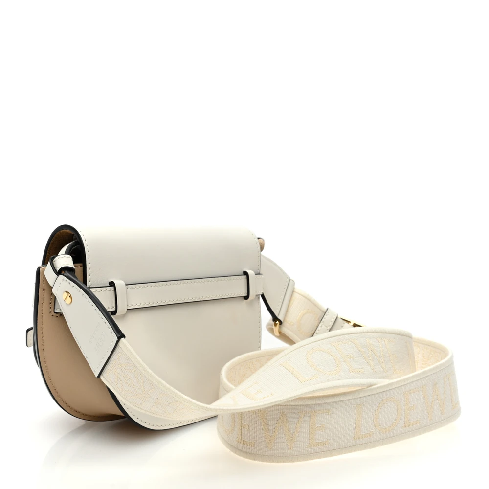 Lushentic Gate Dual Bag Mini Soft White Paper Jacquard Calfskin Leather - Image 3