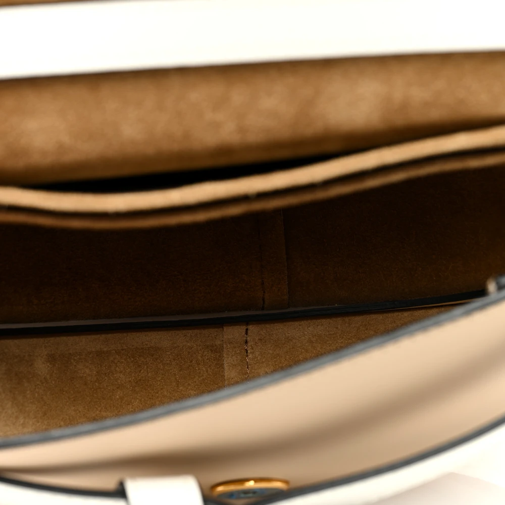 Lushentic Gate Dual Bag Mini Soft White Paper Jacquard Calfskin Leather - Image 7