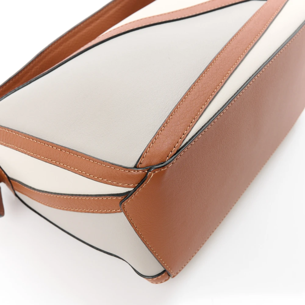 Lushentic Bag - Small Ghost Soft White Calfskin Leather Graphic Puzzle - Image 4