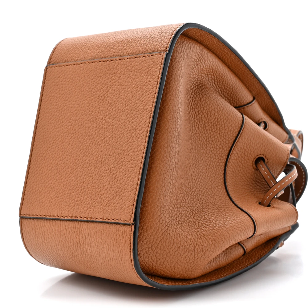 Lushentic Designer Hammock Shoulder Bag Mini - Tan Calfskin & Gold - Image 4