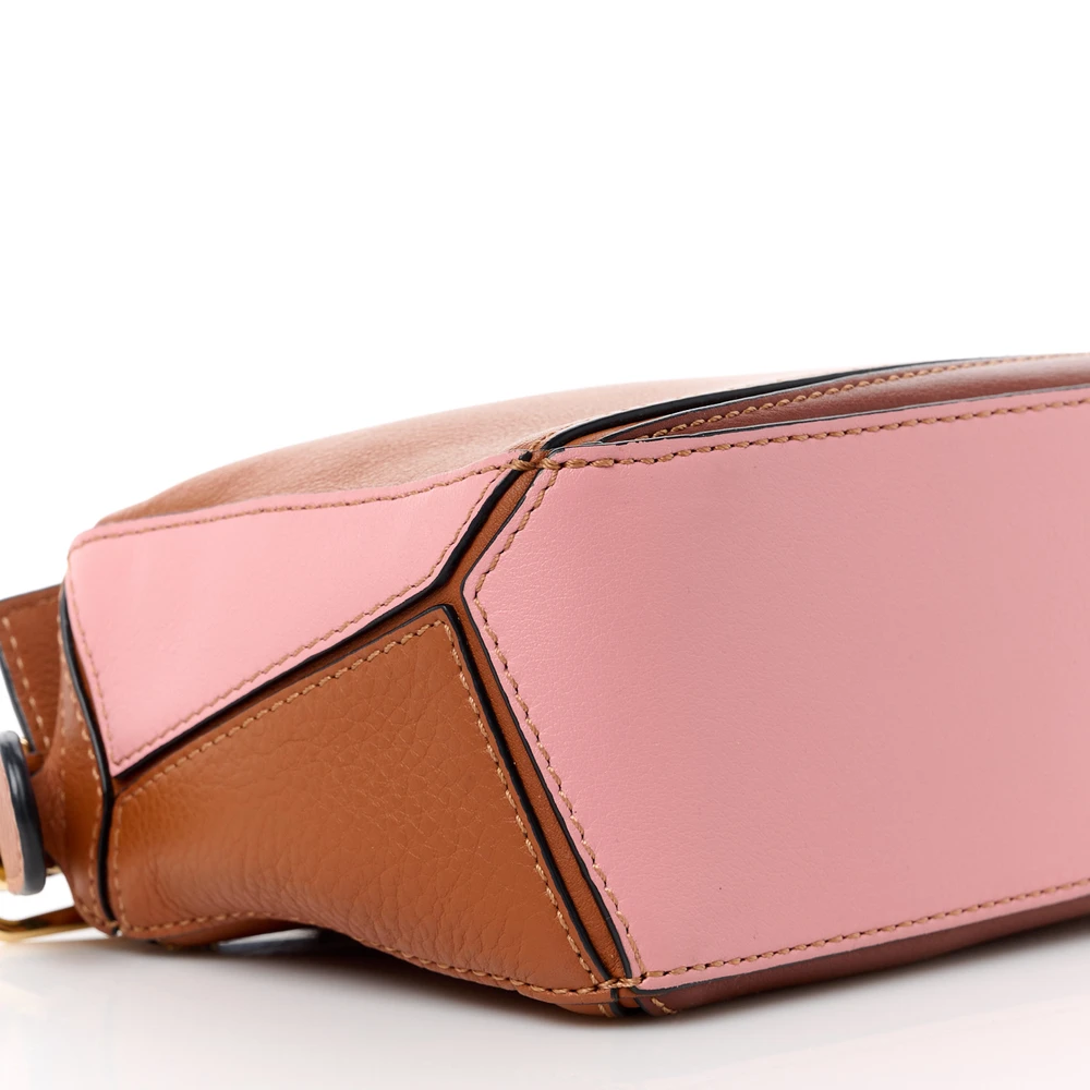 Lushentic Replica Puzzle Bag Mini Tan, Medium Pink Calfskin Leather - Image 4