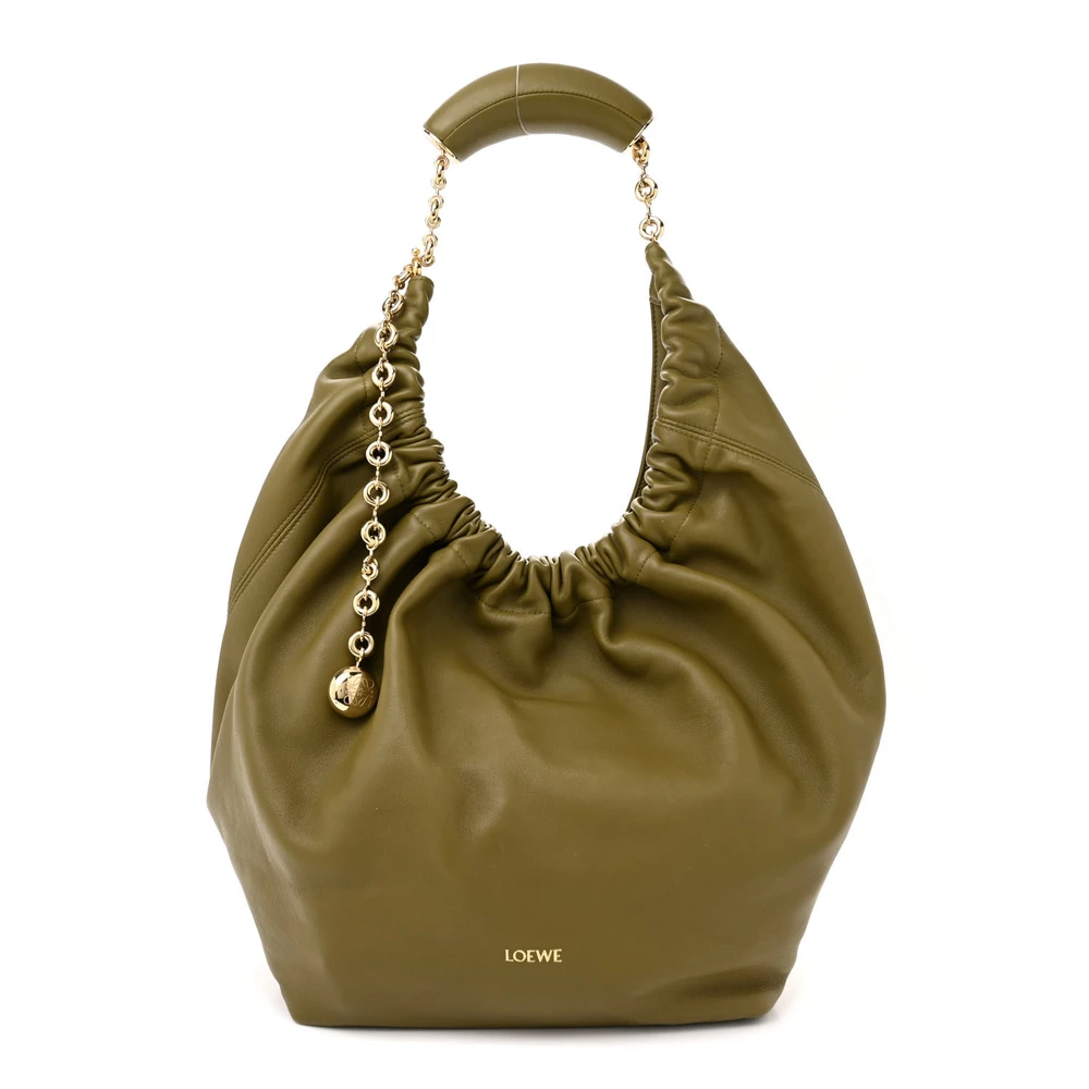 Lushentic Loewe Squeeze Bag Medium Olive Nappa Leather Front