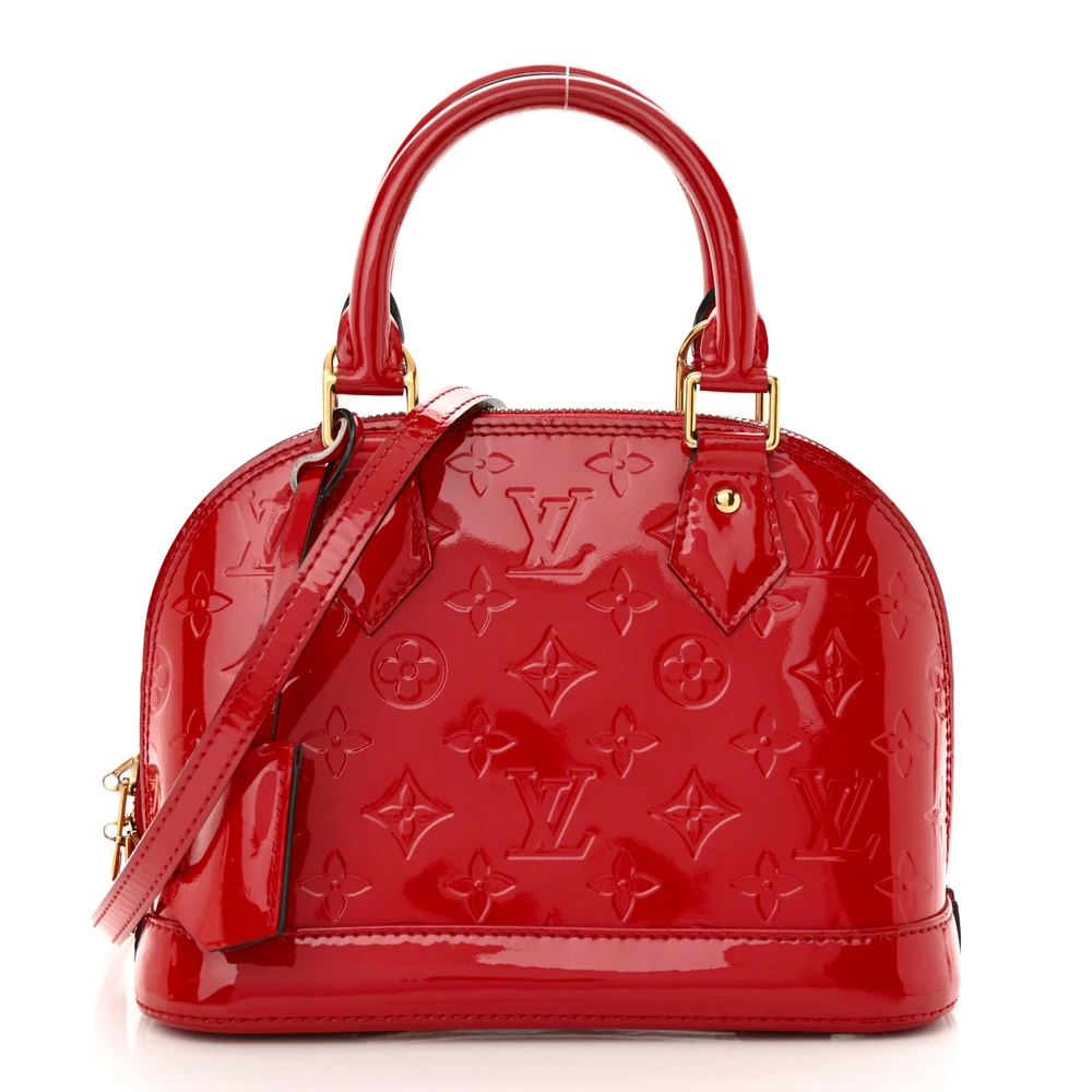 Lushentic Louis Vuitton Alma BB Cherry Vernis Leather Gold Hardware Front
