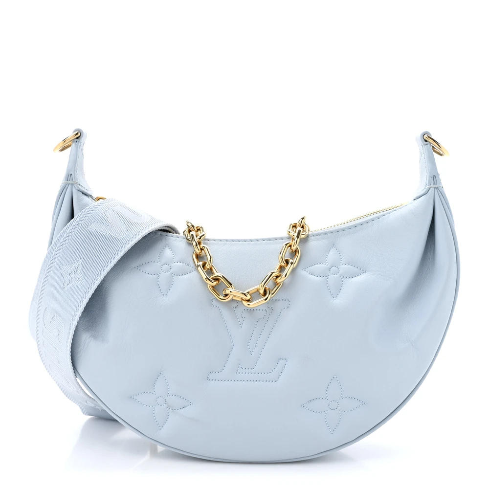 Lushentic Louis Vuitton Bubblegram Over the Moon PM Ice Blue Calfskin Leather Gold Hardware Front