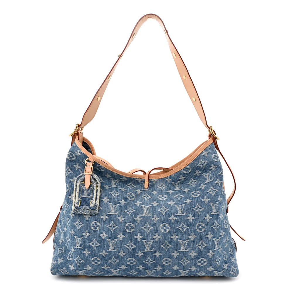 Lushentic Louis Vuitton CarryAll MM Blue Monogram Denim Front