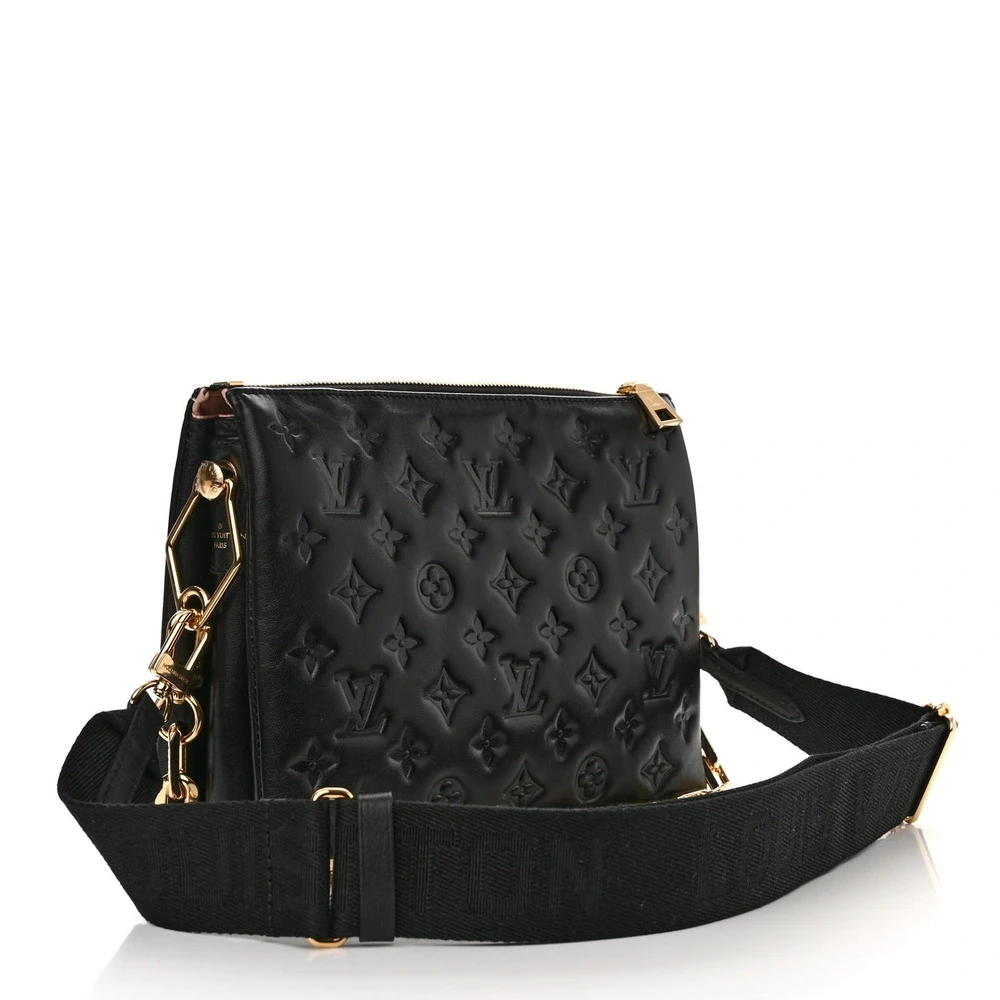 Lushentic Designer Coussin PM Black Embossed Monogram Leather - Image 3