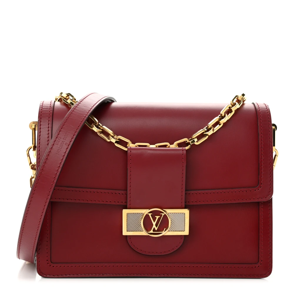 Lushentic Designer Dauphine MM Cherry Berry Smooth Calfskin Leather - Designer Inspired Luxury Bag