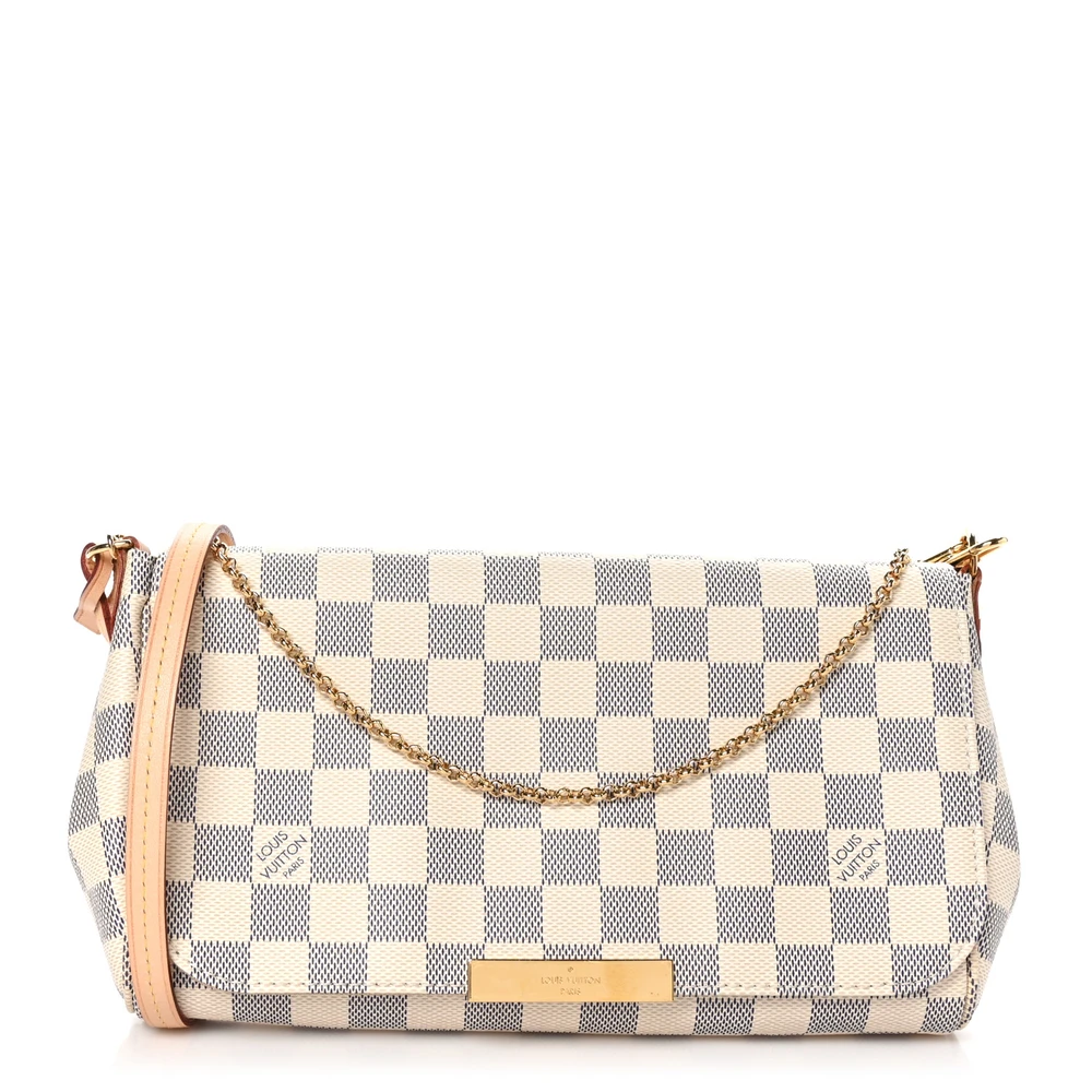 Lushentic Louis Vuitton Favorite MM Damier Azur Canvas Gold Hardware Front
