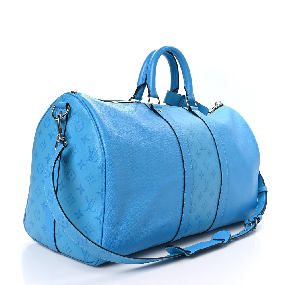 Lushentic Designer Bags Keepall Bandouliere 50 Blue Lagoon - Image 3