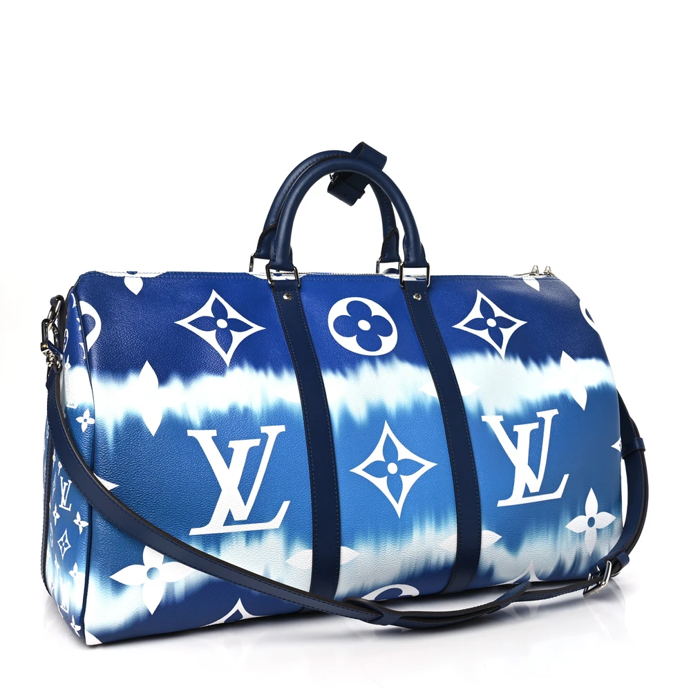 Lushentic Grade Bags Keepall Bandouliere 50 Blue Monogram Escale - Image 3