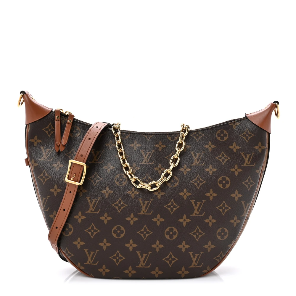 Lushentic Louis Vuitton Loop Hobo PM Reverse Monogram Canvas Gold Hardware Front