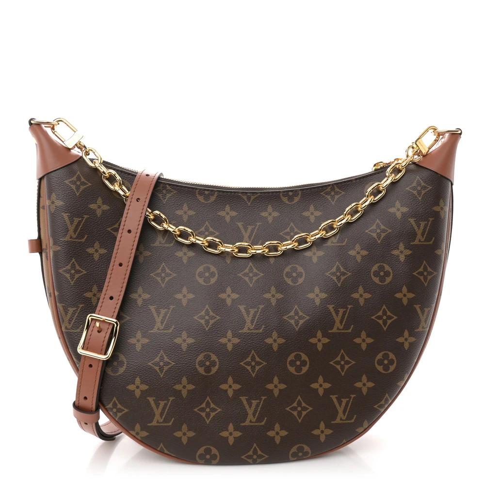 Lushentic Louis Vuitton Loop Hobo Reverse Monogram Canvas Gold Hardware Front
