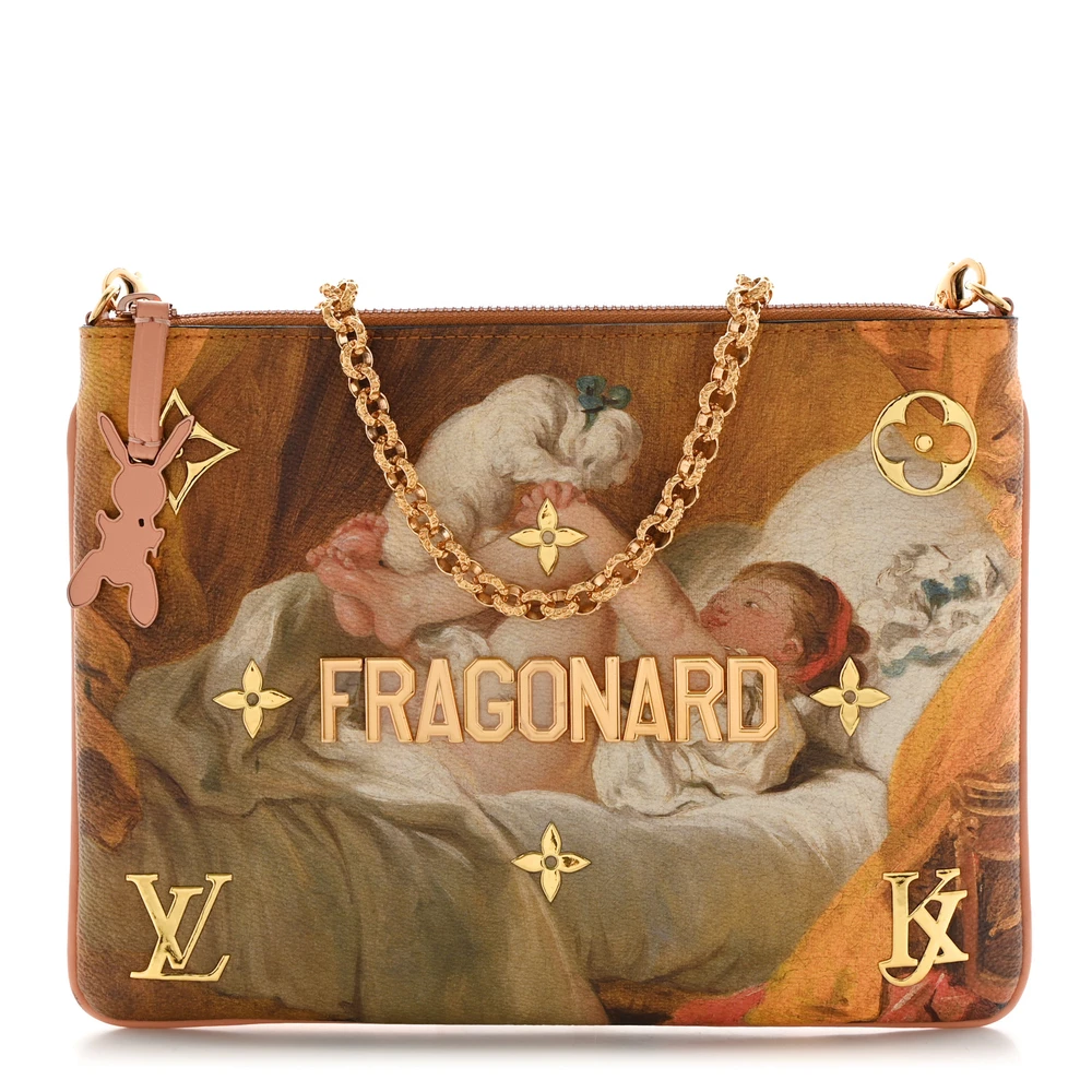 Lushentic Louis Vuitton Masters Fragonard Pochette Clutch PM Multicolor Canvas Gold Hardware Front