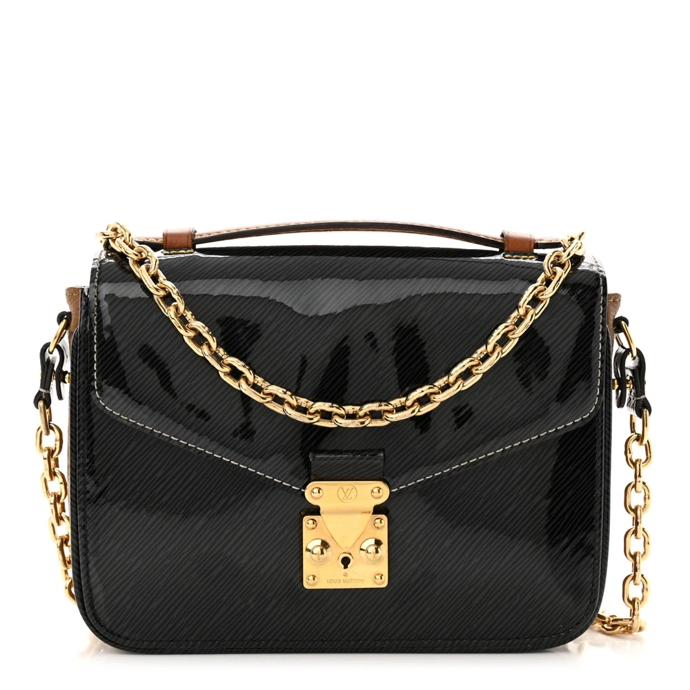 Lushentic Louis Vuitton Mini Pochette Metis Marine Shiny Epi Leather & Reverse Monogram Canvas Gold Hardware Front