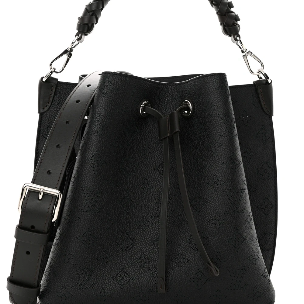 Lushentic Grade Bags - Muria MM Black Mahina Leather Silver Hardware - Image 8