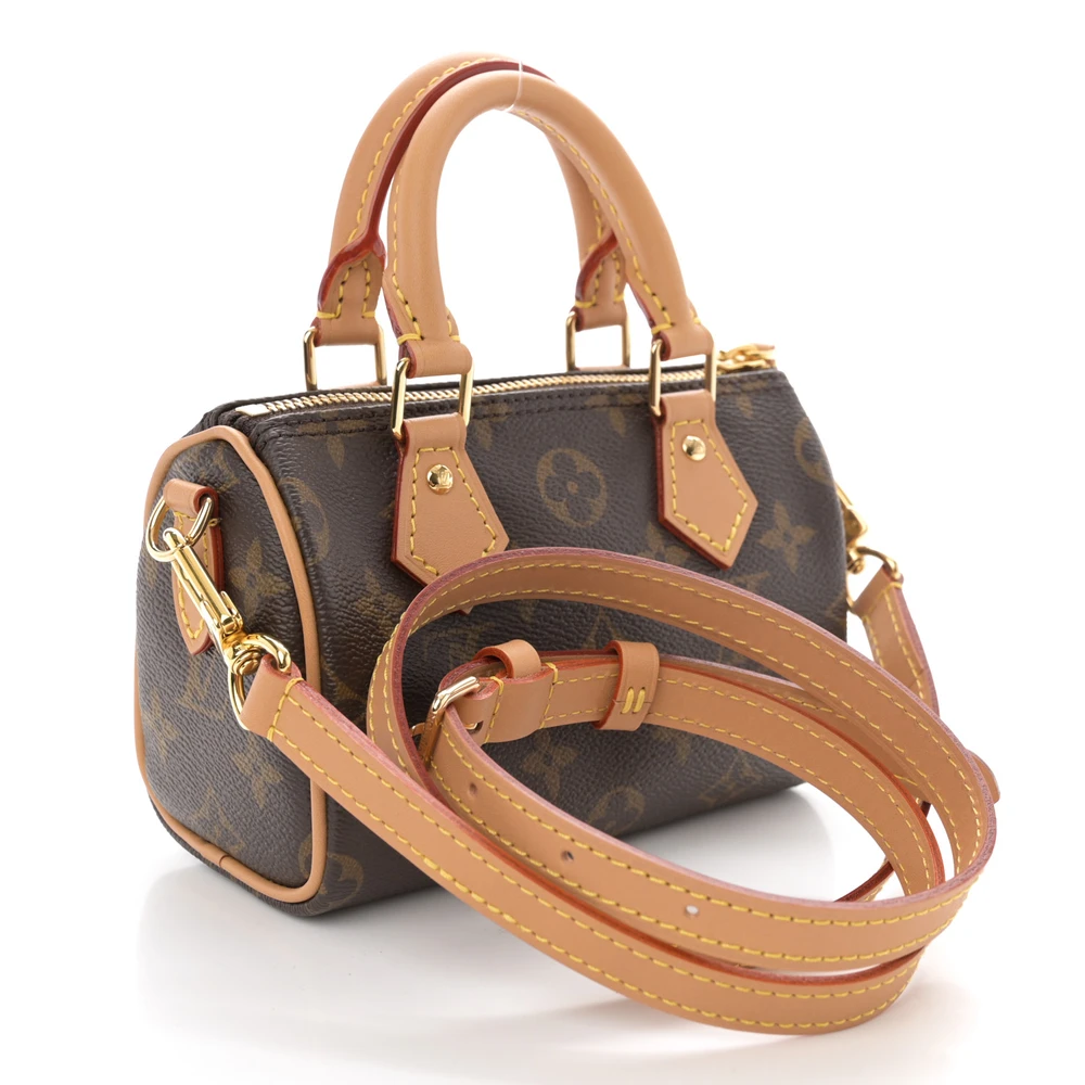 Lushentic Bag Nano Speedy Bandouliere Monogram Canvas Brass Hardware - Image 3