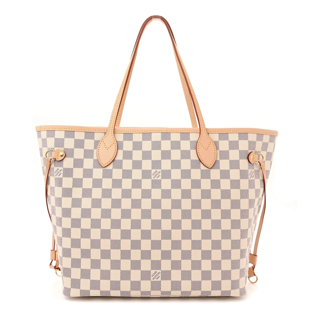 Lushentic Louis Vuitton Neo Neverfull MM Damier Azur Canvas Beige Interior Front