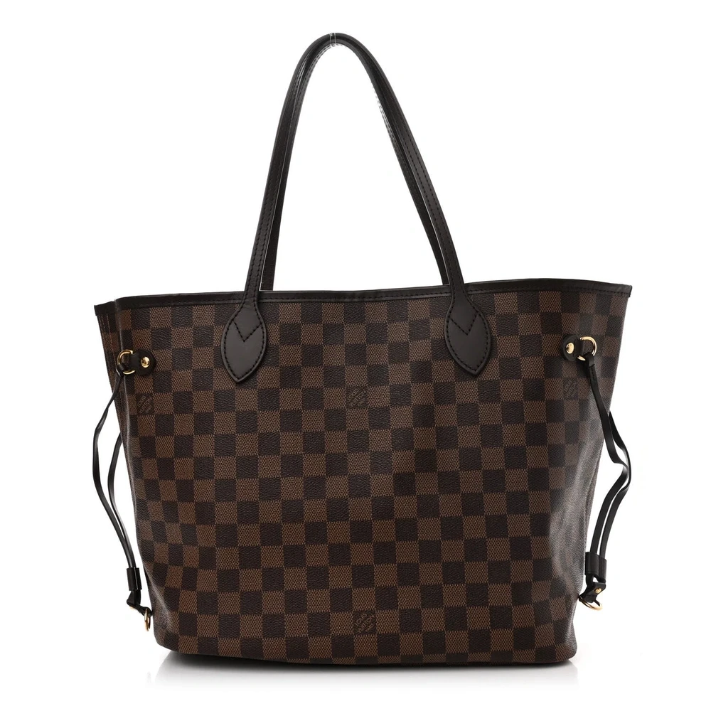Lushentic Louis Vuitton Neo Neverfull MM Damier Ebene Canvas Rose Ballerine Interior Front